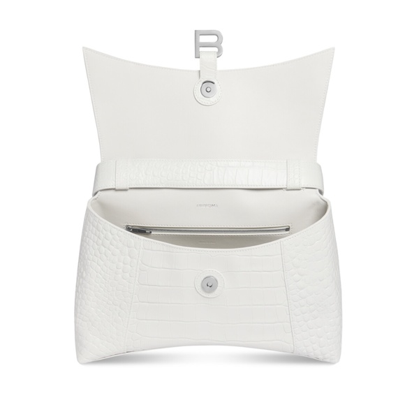 - NEW Balenciaga Downtown Medium Shoulder Bag Crocodile Embossed AX4 - Picture 5 of 14